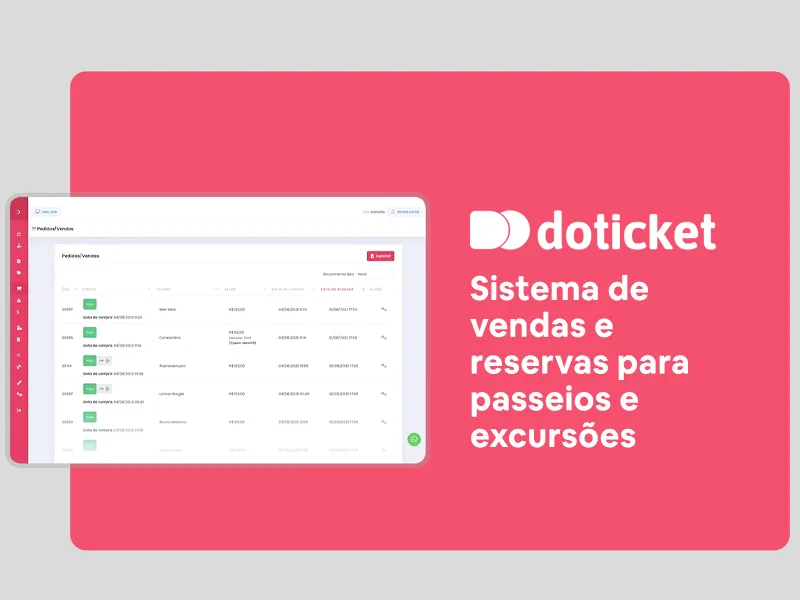 Sistema De Vendas E Reservas Para Passeios E Excurs Es Doticket